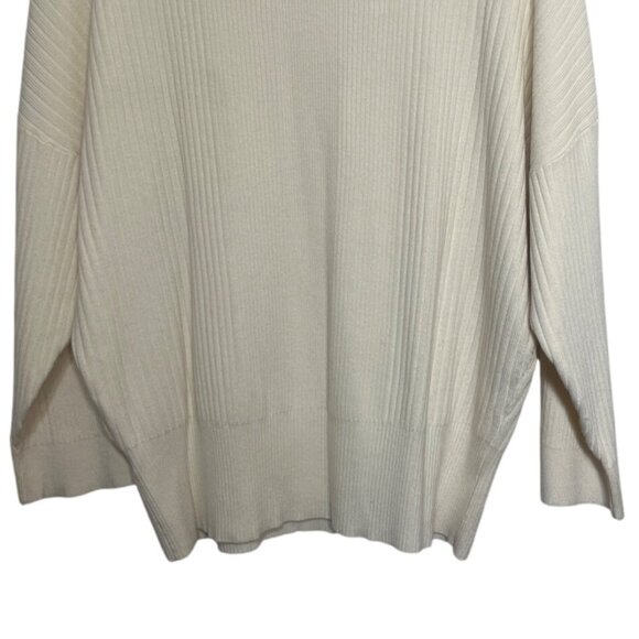 Ann Taylor Factory Ribbed Pullover Sweater Womens XL Cream New WOT - Picture 4 of 6